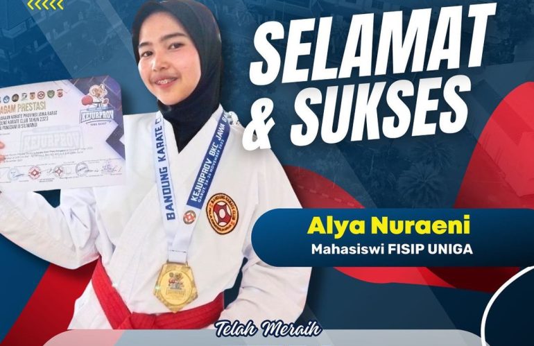 Mahasiswi FISIP UNIGA Sukses Meraih Juara 1 Kejuaraan Karate Perorangan 50-KG Putri